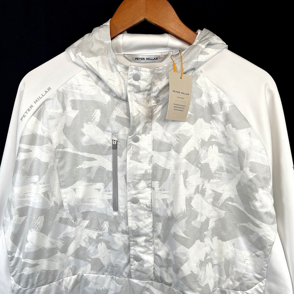 Peter Millar Mens Weld Brushstroke Camo Half Snap Hoodie Size XL  Crown Sport - Picture 7 of 16